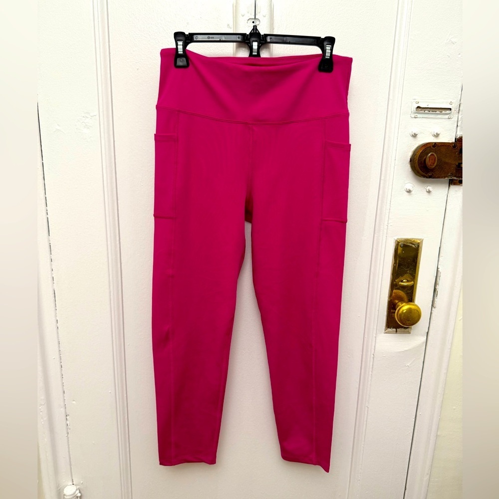 Bally Total Fitness Women's Bright Pink High-Waisted Leggings Size XL